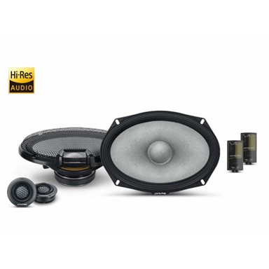 ALPINE Zvučnici R2-S69C, 6x9", 2-stazni komponentni, 300 W max, Hi-Res Audio, 65 Hz–40 kHz